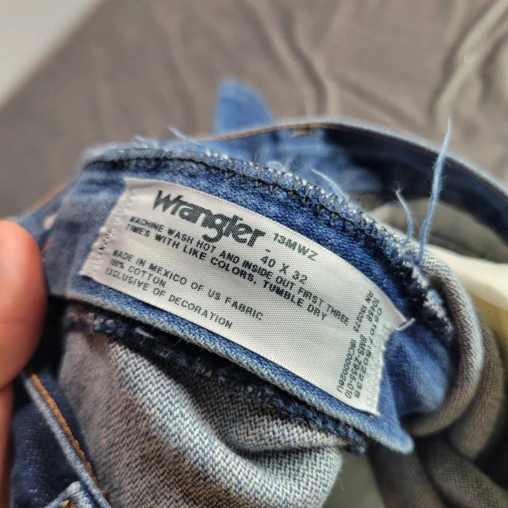 Wrangler Mens Cowboy Cut Straight Leg Jeans Blue Medium Wash 40x32 Vintage Style